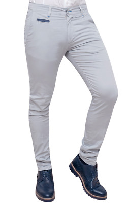 PANTALONI UOMO CRISTIANO BATTISTINI GRIGIO CHIARO SLIM FIT