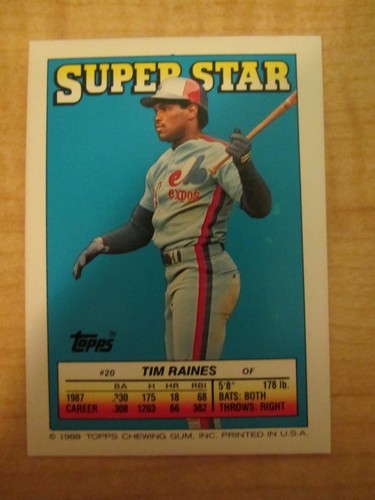 1988 Topps Super Star Stickers Foil Wade Boggs #157 / Tim Raines #20 - Picture 2 of 2