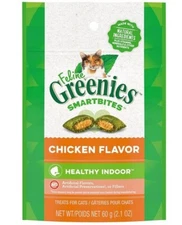Greenies Feline Smartbites Healthy Indoor Natural Treats for Cats, Chicken Flavo