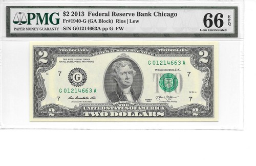 2013 Chicago $2 FRN (GA Block) PMG 66 EPQ Gem Uncirculated - Picture 9 of 23