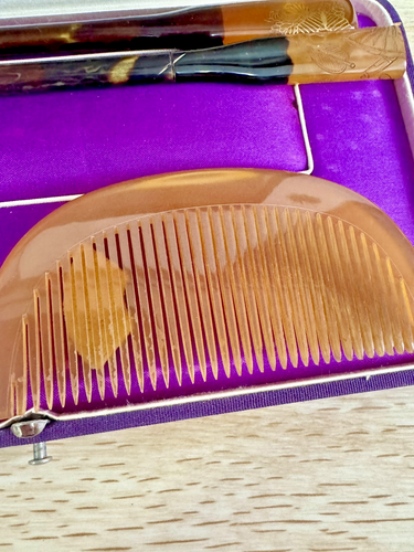 Rare Japanese Kanzashi Genuine Tortoiseshell Hairpin, Comb, Natural Material - Picture 5 of 13