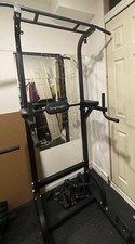 Power Tower Dip Station, Pull Up, Push Up, Leg Raises, with Backrest Elbow Pad