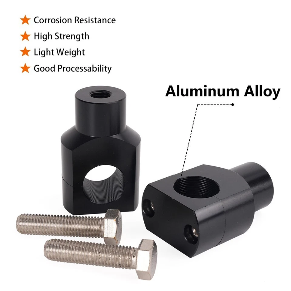 1" Black Motorcycle Handlebar Risers For Harley Dyna Fatboy Softail Sportster Foto 4 de 4