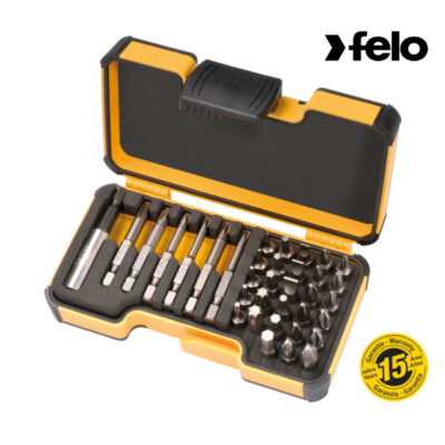 Felo - XS-Strongbox Bits 35 35-tlg. Magnehalter + SL/HEX/PH/PZ/ TORX /BH -