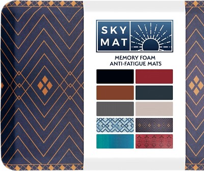10 Sky Solutions Oasis Anti Fatigue Mat - Cushioned 3/4 Inch Comfort Floor Mats