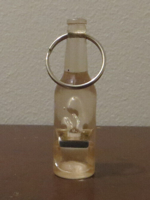 Clear Beer Bottle Key Chain of Beer Bottle Opener 2.5 inches Tall Key Ring Cool