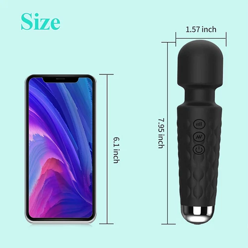 Masajeador de mano varita vibratoria 20 velocidades mágico motor de terapia de cuerpo completo - Imagen 11 de 16