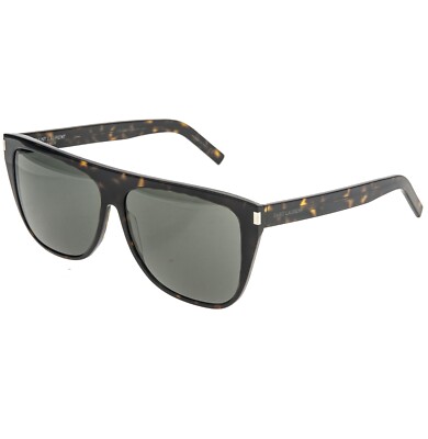SAINT LAURENT SL 1 SLIM 002 Tortoise Gray Rectangular Unisex  display picture 1