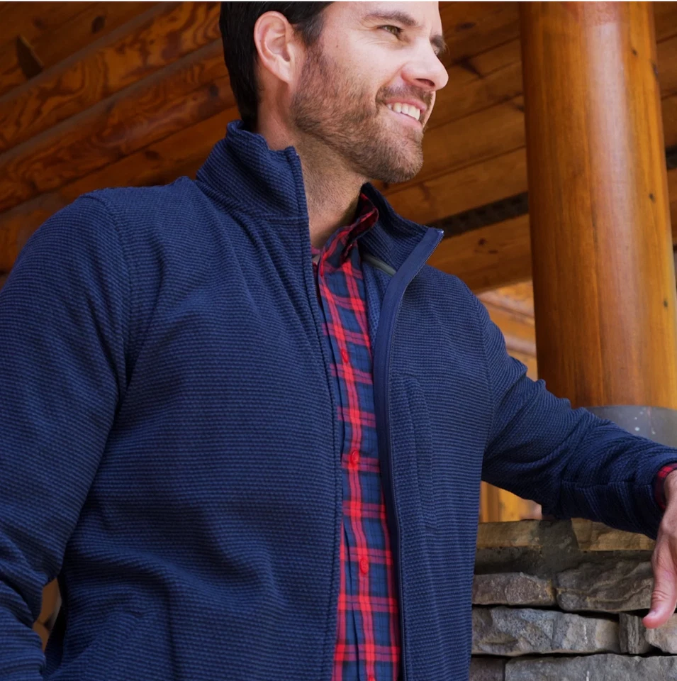 Mountain Khakis Mens Navy Full Zip Apex Jacket Fleece Small MSRP $89.95 - Image 2 of 4