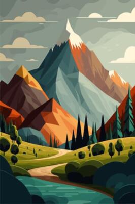 Wandbild: Mountain Lake Landscape View Mountain Umgebung und schöner [...]