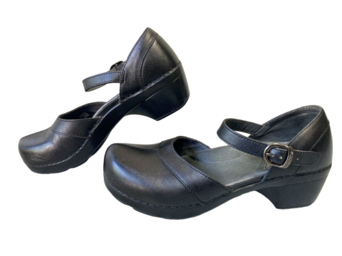 Dansko Sally Women’s Mary Jane Comfort Clogs EU Size 39 US 8.5/9 Black Leather - Picture 1 of 10