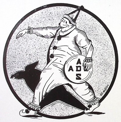 1925 Washington & Lee Calyx Original Page Advertising Section Clown Illustration