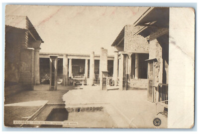 c1905 Casa Dei Vettii Entrance Another View Pompeii Italy RPPC Photo Postcard