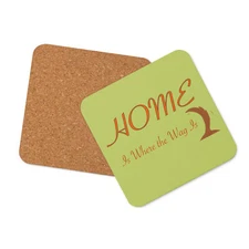 "Home Is Where the Wag Is" Cork-back coaster Dogs Puppies Pets Animals