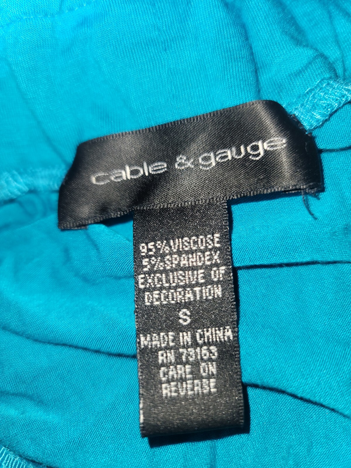 Cable & Gauge Blue Solid Polyester V-Neck Short S… - image 7