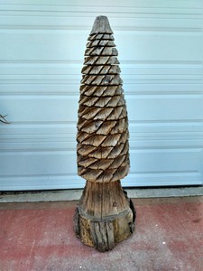 Carving Chainsaw Pine Tree Garden Decor 4 11 High 16 Diameter Base Local Only Ebay