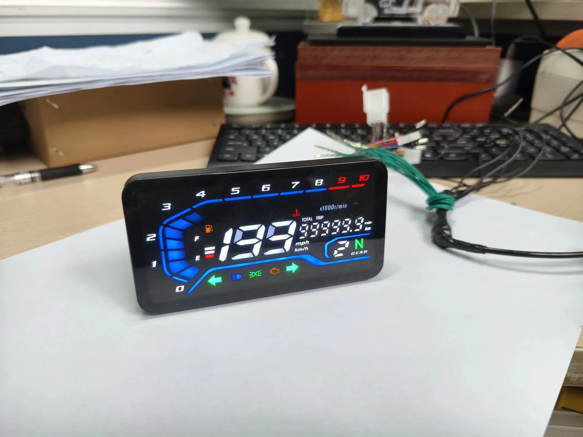 Universal 12V LED Impermeable Digital Moto RPM Velocímetro Modificar Panel
