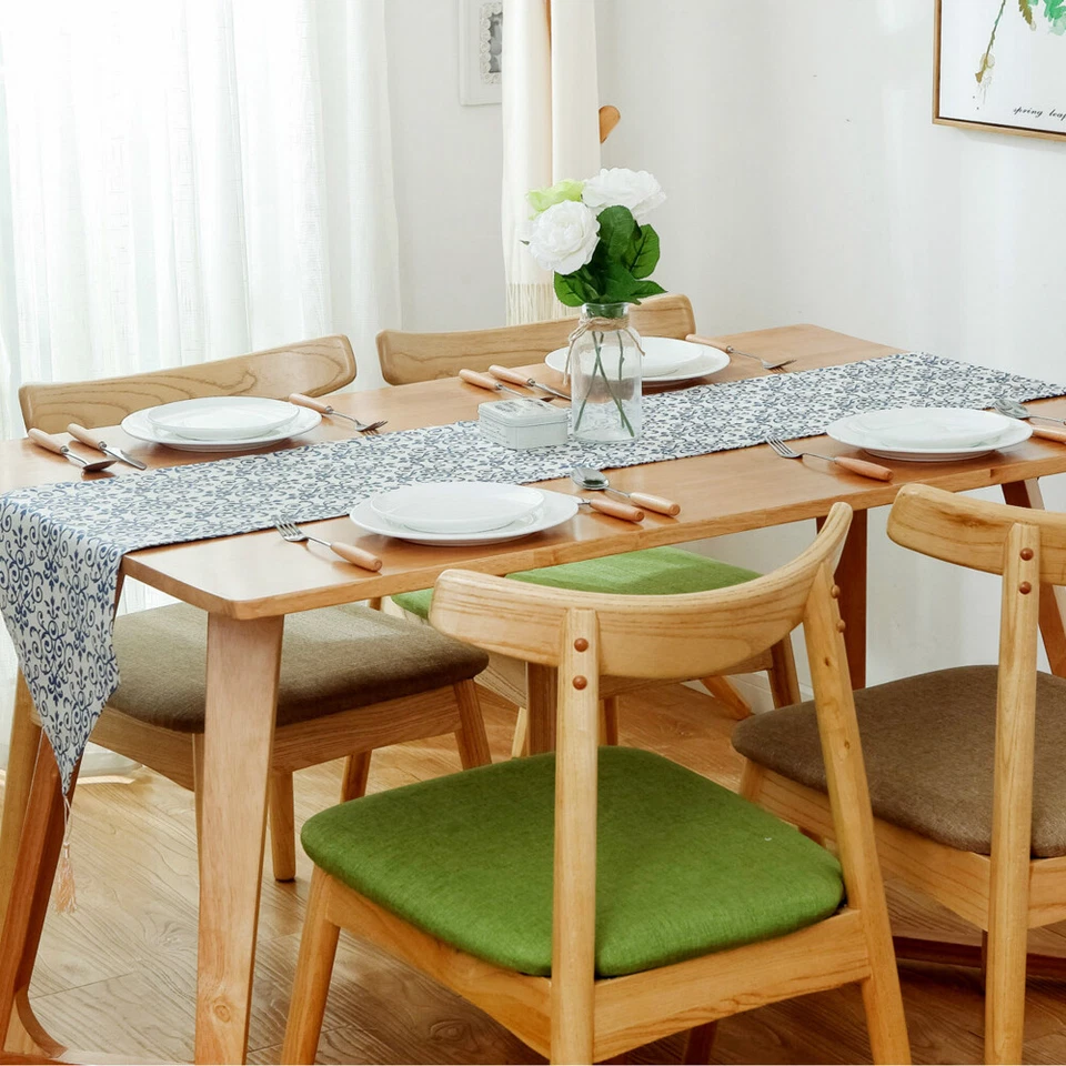 Printed Table Runner Tassel Tablecloth Cover Dining Rectangle Wedding Party Tea - Image 4 of 4