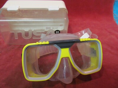 YELLOW TUSA LIBERATOR DIVING MASK IN CASE M-10
