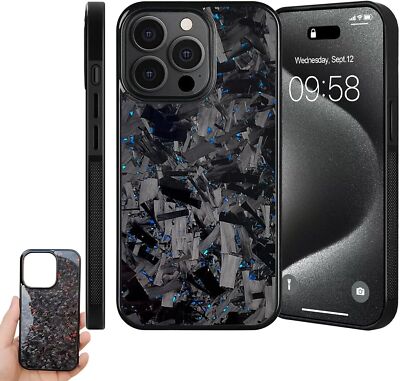 Hexafiber Handyhülle, Forged Carbon Fiber Flakes Case für iPhone 16 Pro Max 15