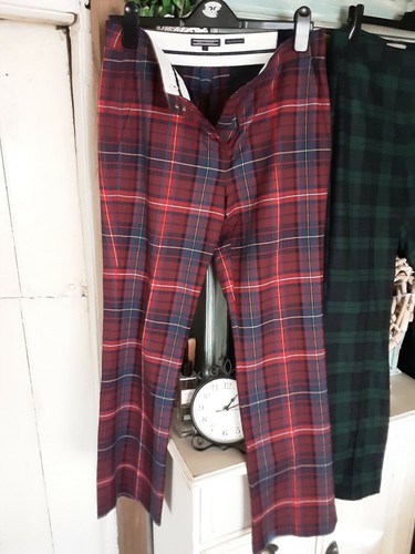 Tommy Hilfiger Red Check Trousers Size 