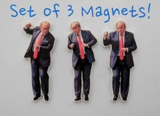 3" Trump Victory Dancing Fridge Magnets MAGA Dance Garbage Fun 2024 Decor Gift