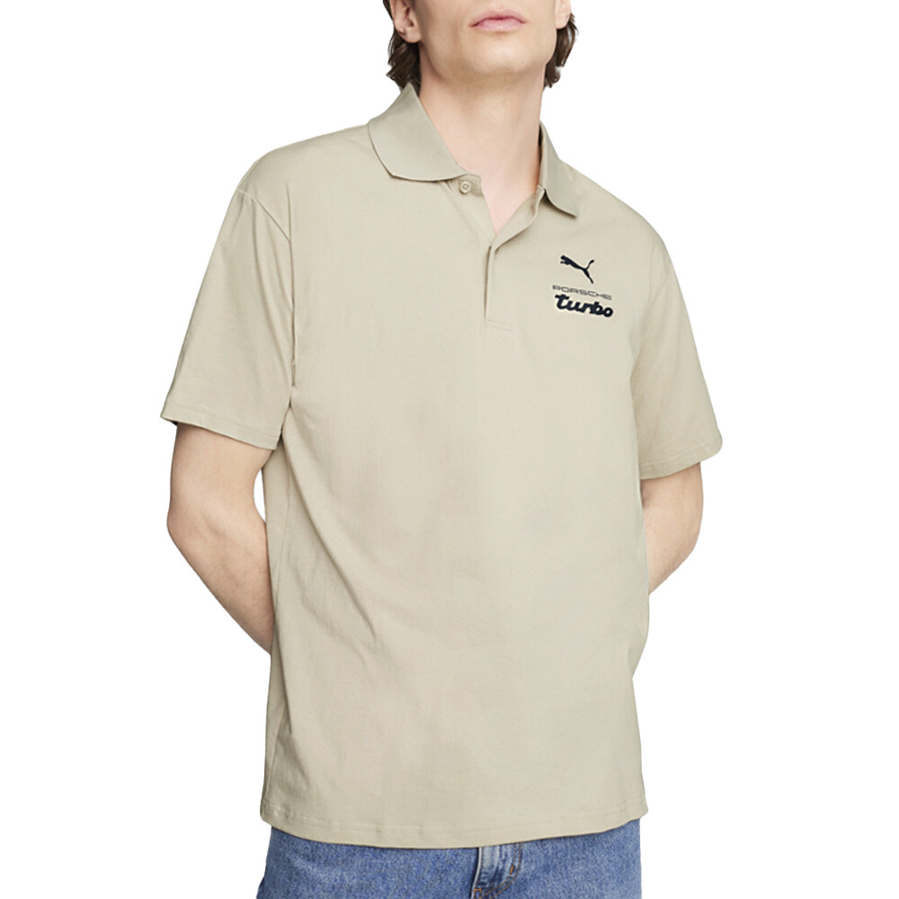 Рубашка поло Puma Pl Essentials с коротким рукавом мужская бежевая повседневная 62739502