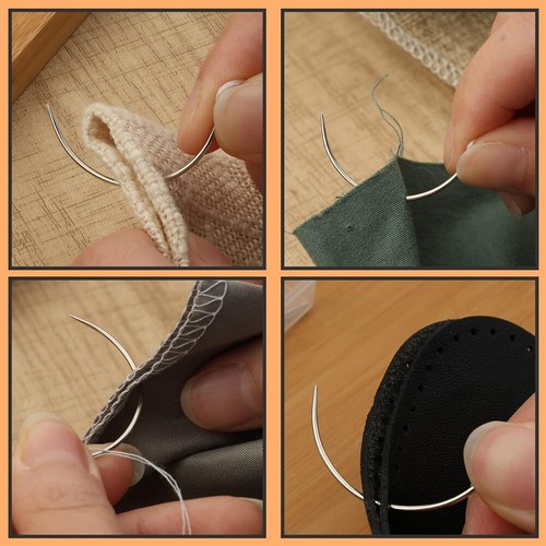 4x Stainless Steel Sewing Curved Needle For Repair Carpet Leather Canvas Tools - Picture 6 of 13