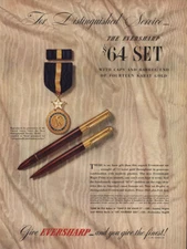 1945 Eversharp: Distinguished Service Navy Medal Vintage Print Ad