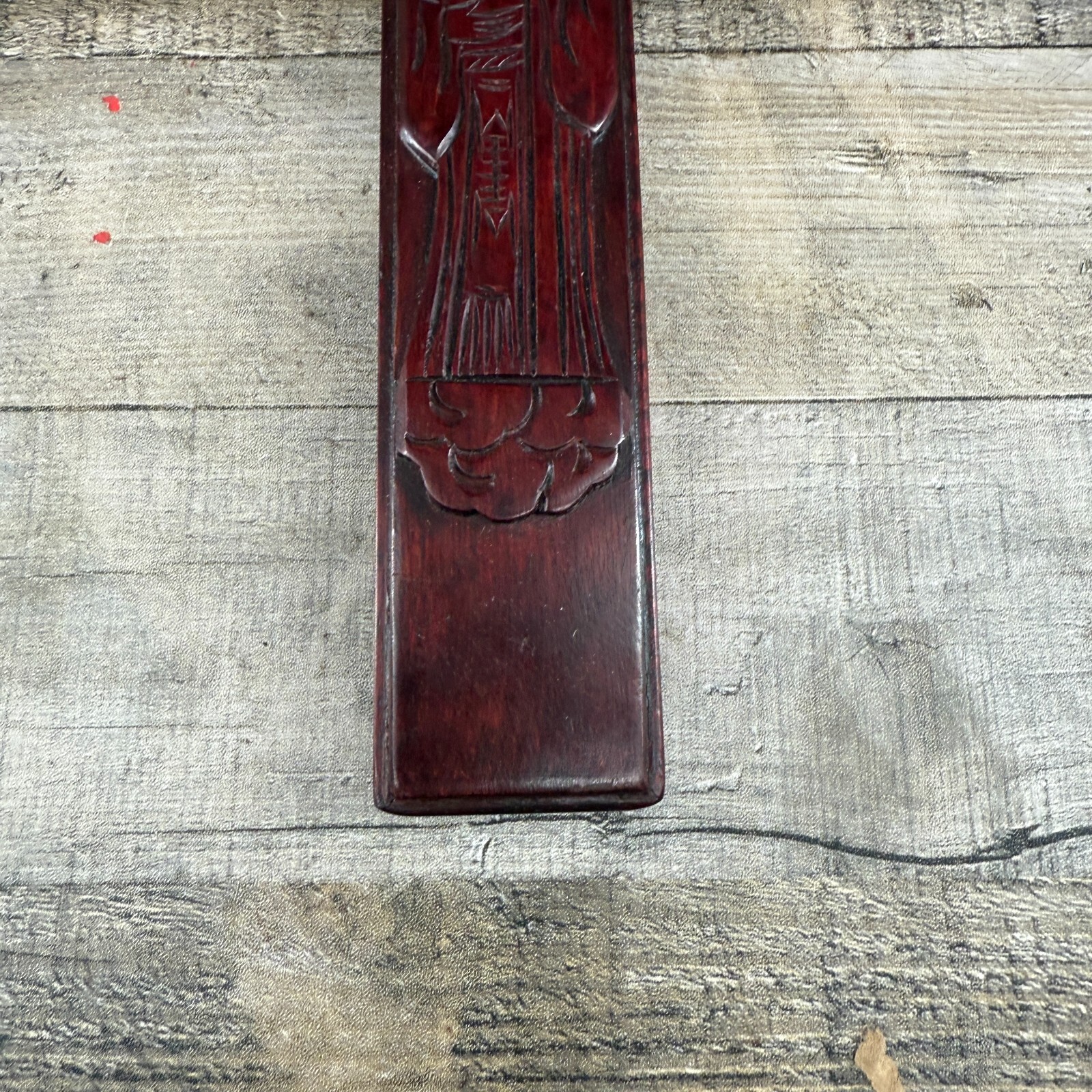 Vintage Chinese Red Wood Collectable Chopsticks With Case 5 Pairs