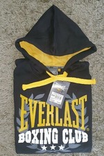 Felpa con cappuccio da uomo EVERLAST a maniche lunghe in pile SMALL S NERA FELPA CON CAPPUCCIO SCATOLA CLUB