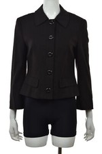 New Taifun Womens Jacket Size 38 8 Brown Solid Blazer Long Sleeve Cotton Casual