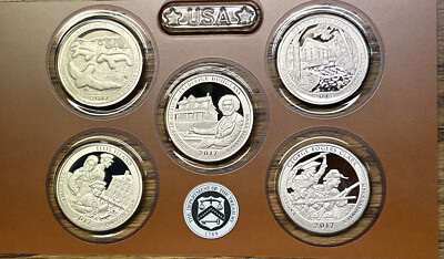 2017 S Clad Proof America The Beautiful Quarter 5 Coin Only No Case Box or COA