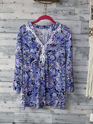 Lilly Pulitzer Blue Pattern Kaia Knit Tunic size XS