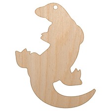 Komodo Dragon Solid Unfinished Craft Wood Holiday Christmas Tree DIY Ornament