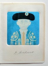 ANTONIO BUENO - Fotolitografia Autoritratto firmato - Bolaffi - Esempl. numerato