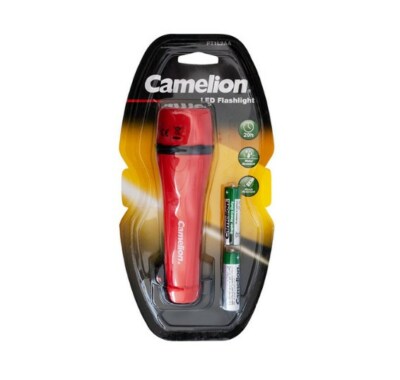 Camelion LED Flashlight Rubber Shockproof Water Resistant Inc Batteries 45Lm