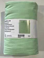 New IKEA ANGSLILJA Full Queen Duvet with 2 Pillowcases Light Green Bed Set