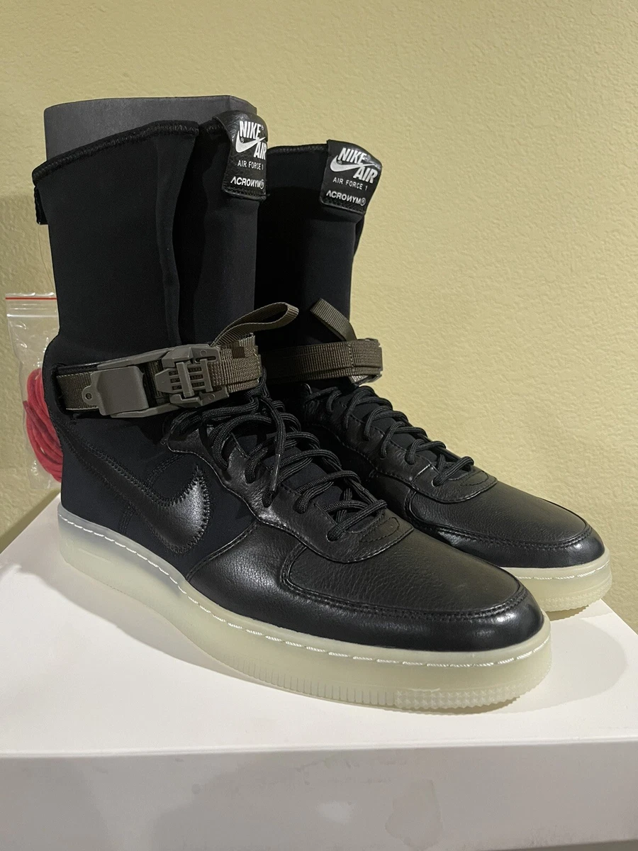 ACRONYM X NIKE AF1 DOWNTOWN HI SP - SZ 10.5 649941-006 (BLACK / BRIGHT  CRIMSON)