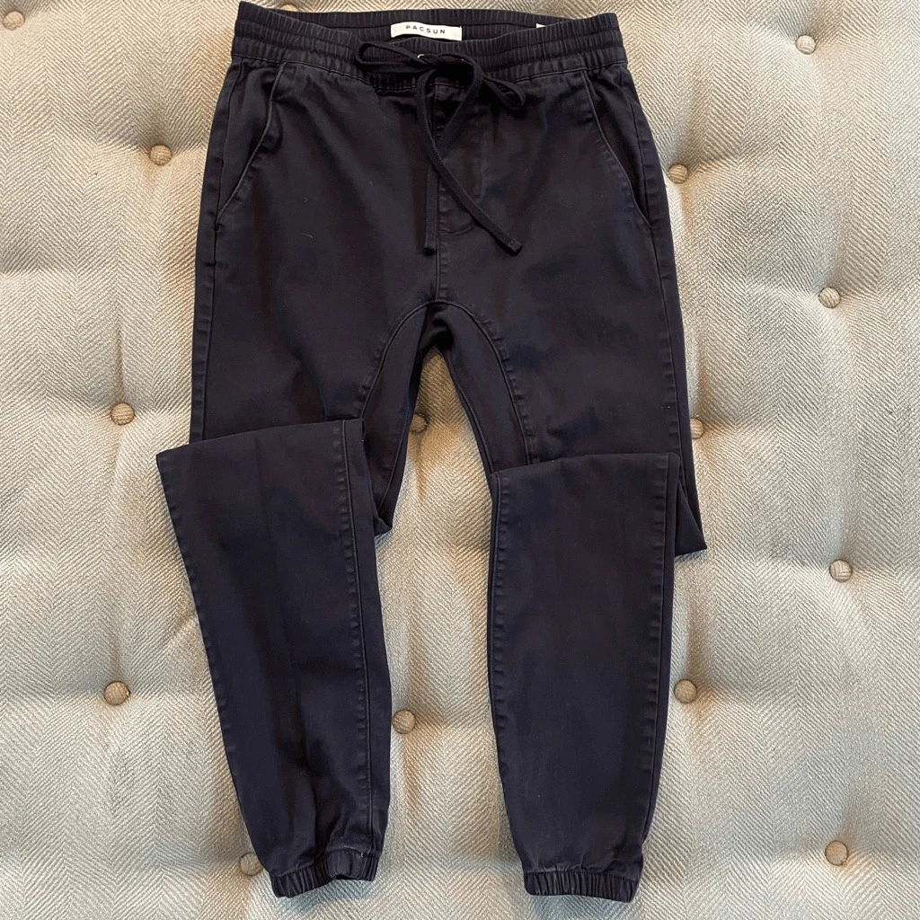 Pacsun Men s Black Twill Cinato Joggers S eBay
