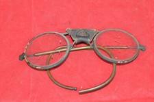 Vintage Safety Glasses Motorcycle Aviator Steam Punk LEATHER Nosepiece Glass