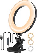 COTOP Video Conference Lighting 6 Inch Selfie Ring Light Lighting Monitor Clipon