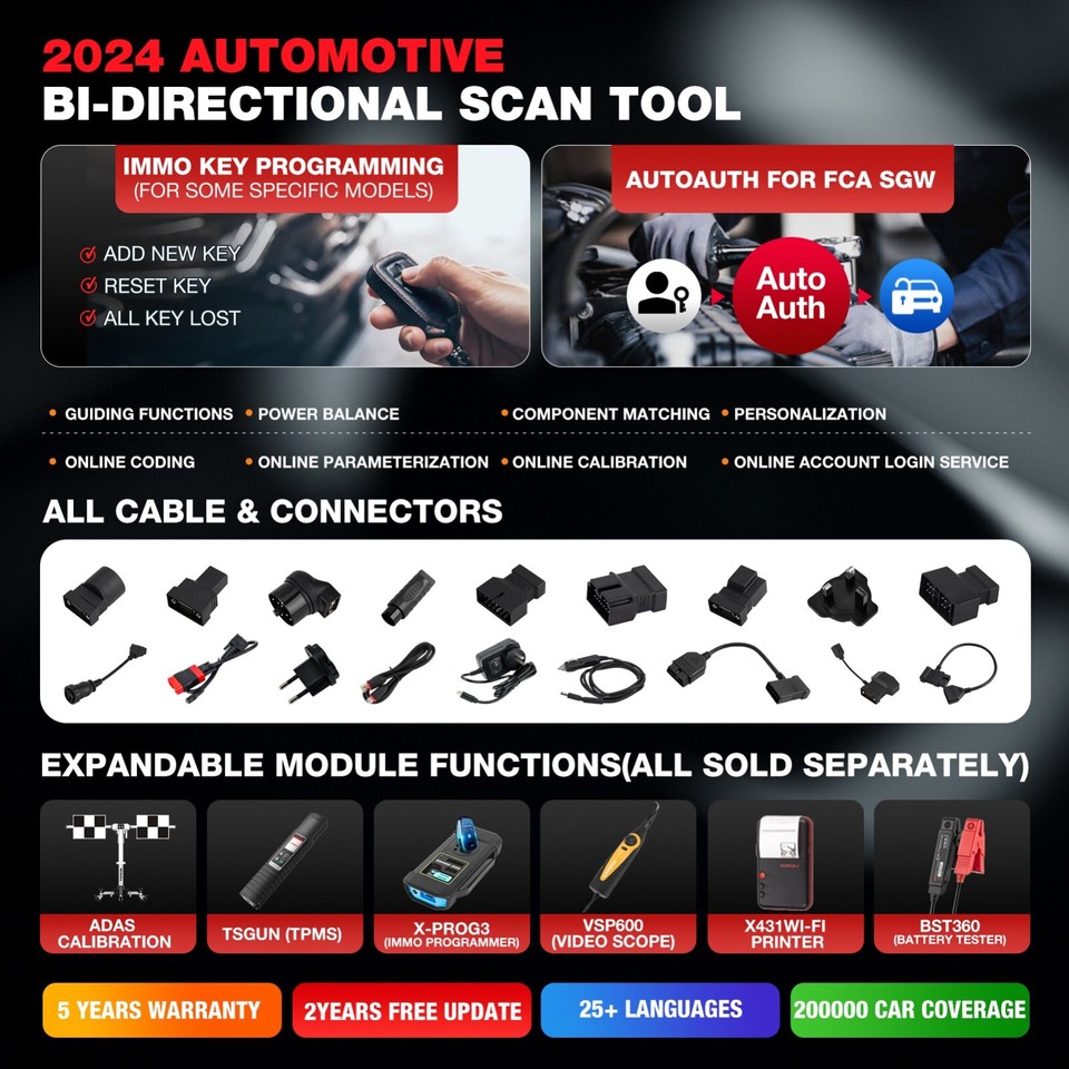 Launch X431 PRO V5.0 OBD2 Full System Intelligent Diagnostic Tool 37+ Function Car Diagnosis Scanner with Crp919e Bt for All Car - X431 PRO V5.0 and OBD2 Scanner