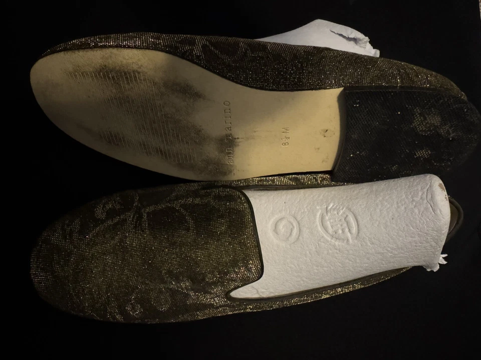 Zapatos de vestir Ann Marino índigo brillantes mocasines planos talla 8,5 usados una vez Foto 4 de 4