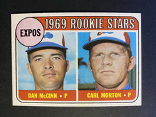 1969 Topps Baseball Expos Rookie Stars Card Dan McGinn/Carl Morton #646 (c). rookie card picture