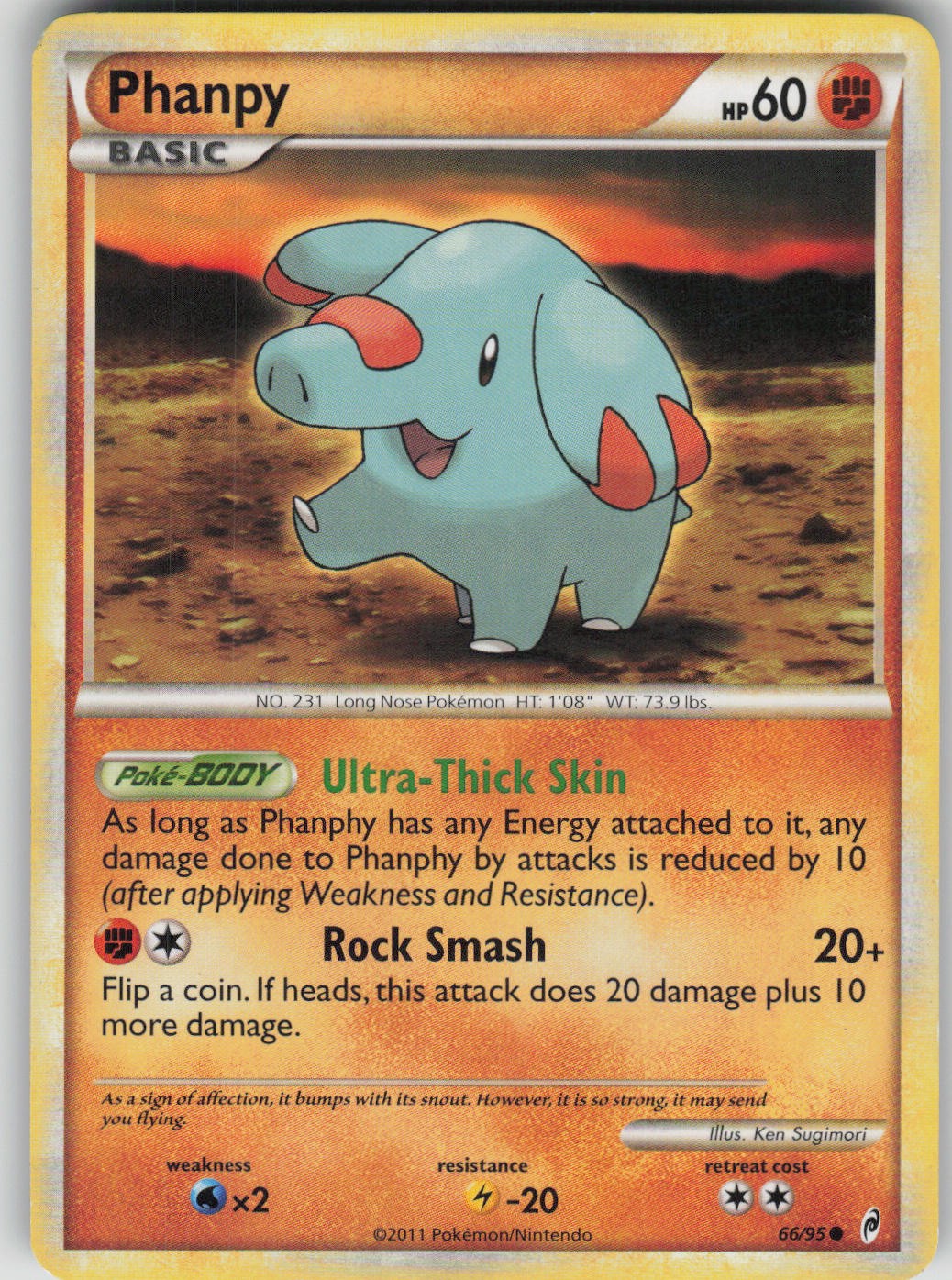 Pokemon TCG Phanpy Common Call of Legends 66/95