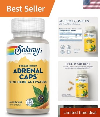 Adrenal Caps Freeze-Dried Herbal Cocktail - Energy Support Capsules 60 VegCaps