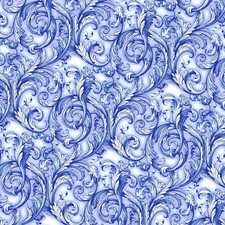 Flow Blue Acanthus 23 - 18"x46" Hydrographic Film Hydro Dipping