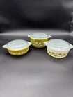 New ListingVintage Pyrex Spring Blossom Milk Glass Casserole Dishes With Lids 1970s Floral
