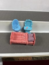 Polly Pocket Vintage Furniture Lot Bed Vanity Chair Accessories Mattel 1990s